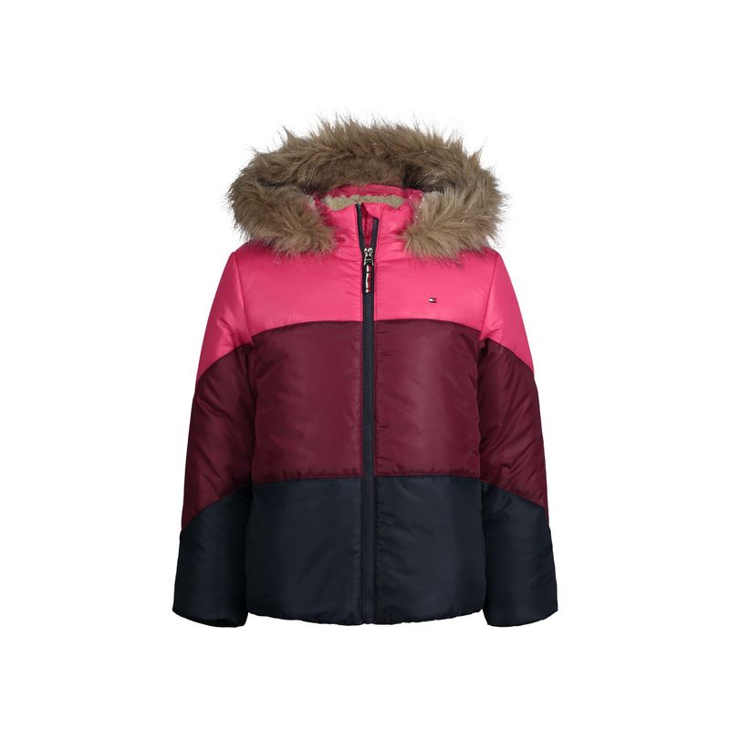 Tommy Hilfiger Little Girls Colorblock Hooded Puffer Jacket